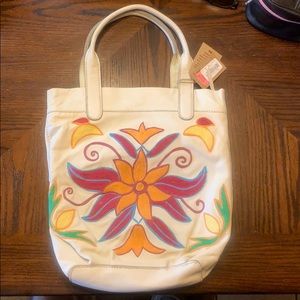 NWT Lucky Brand leather embroidered bag